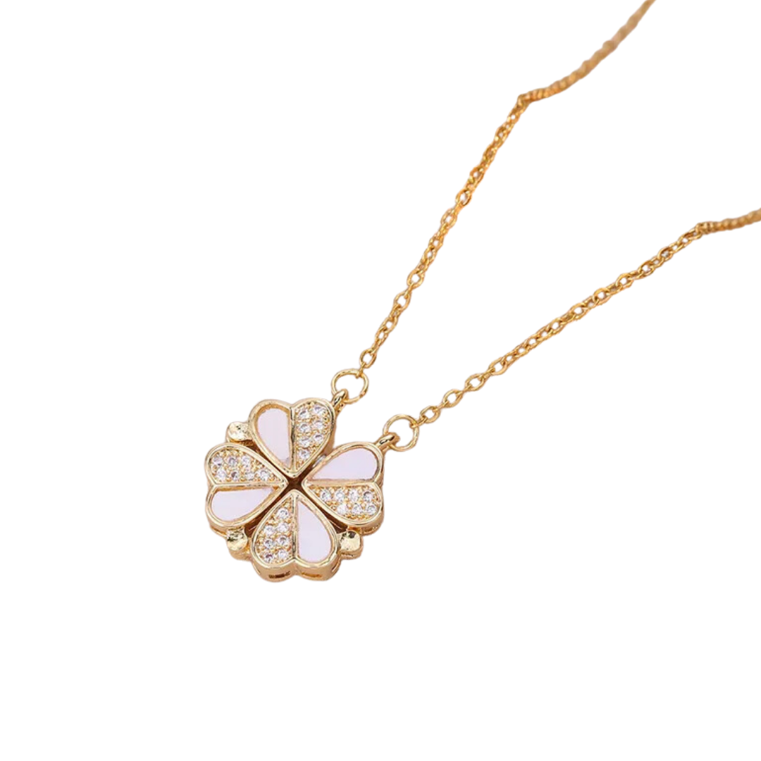 flavouredlove Multi Wearing Heart Necklace 4 Heart Magnetic Gold plated Necklace Pendant - FLA1062