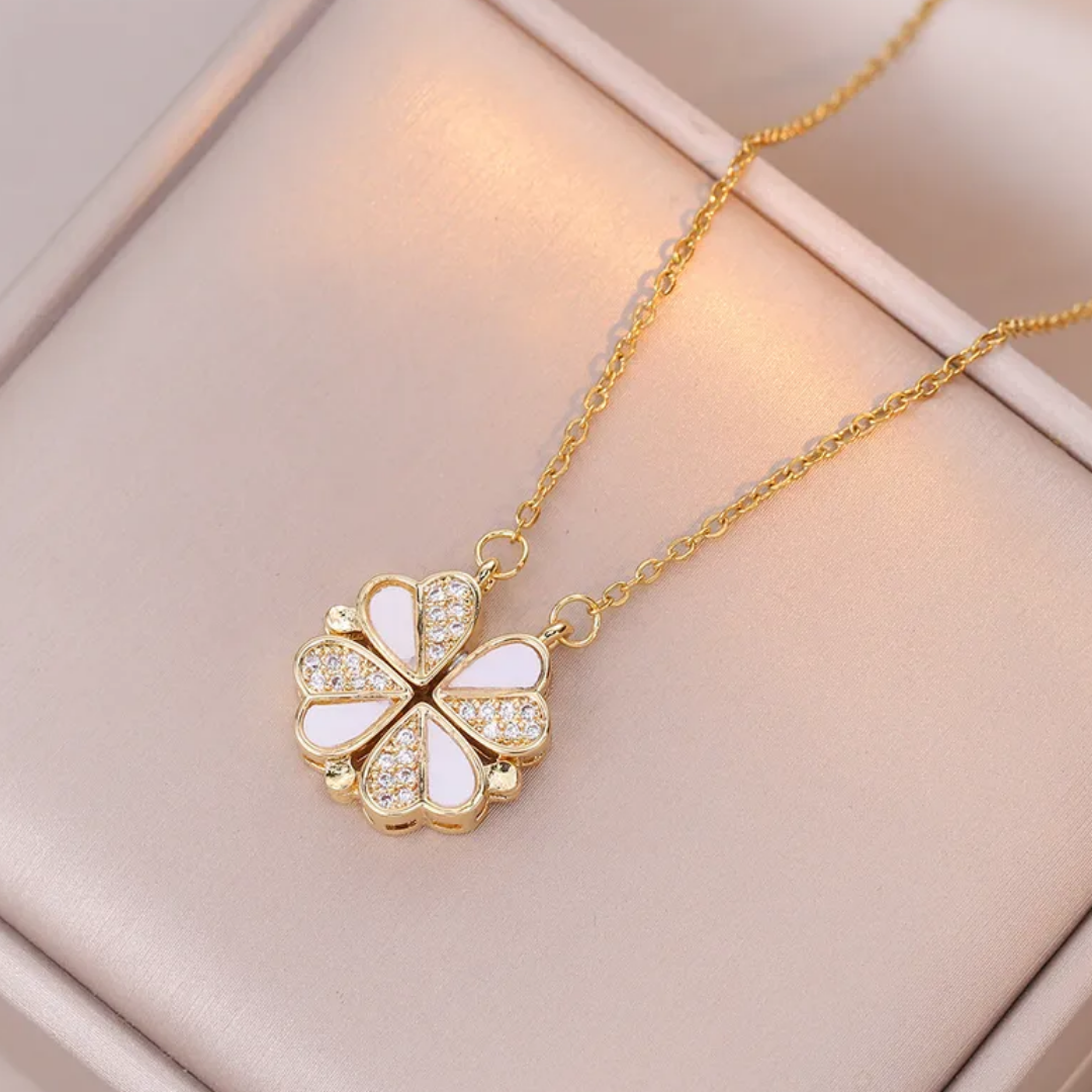 flavouredlove Multi Wearing Heart Necklace 4 Heart Magnetic Gold plated Necklace Pendant - FLA1062
