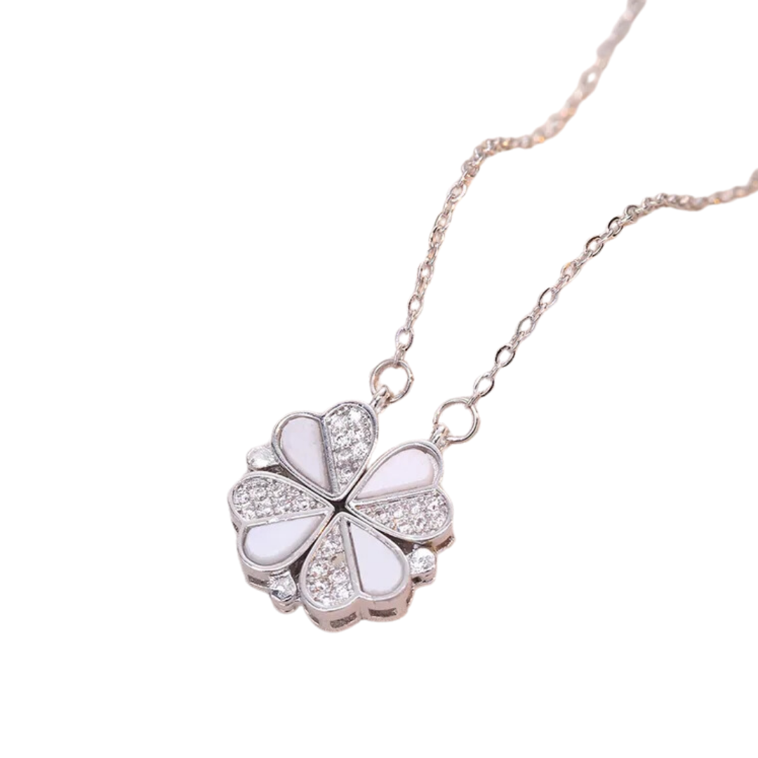 flavouredlove Multi Wearing Heart Necklace 4 Heart Magnetic Silver Necklace Pendant - FLA1063