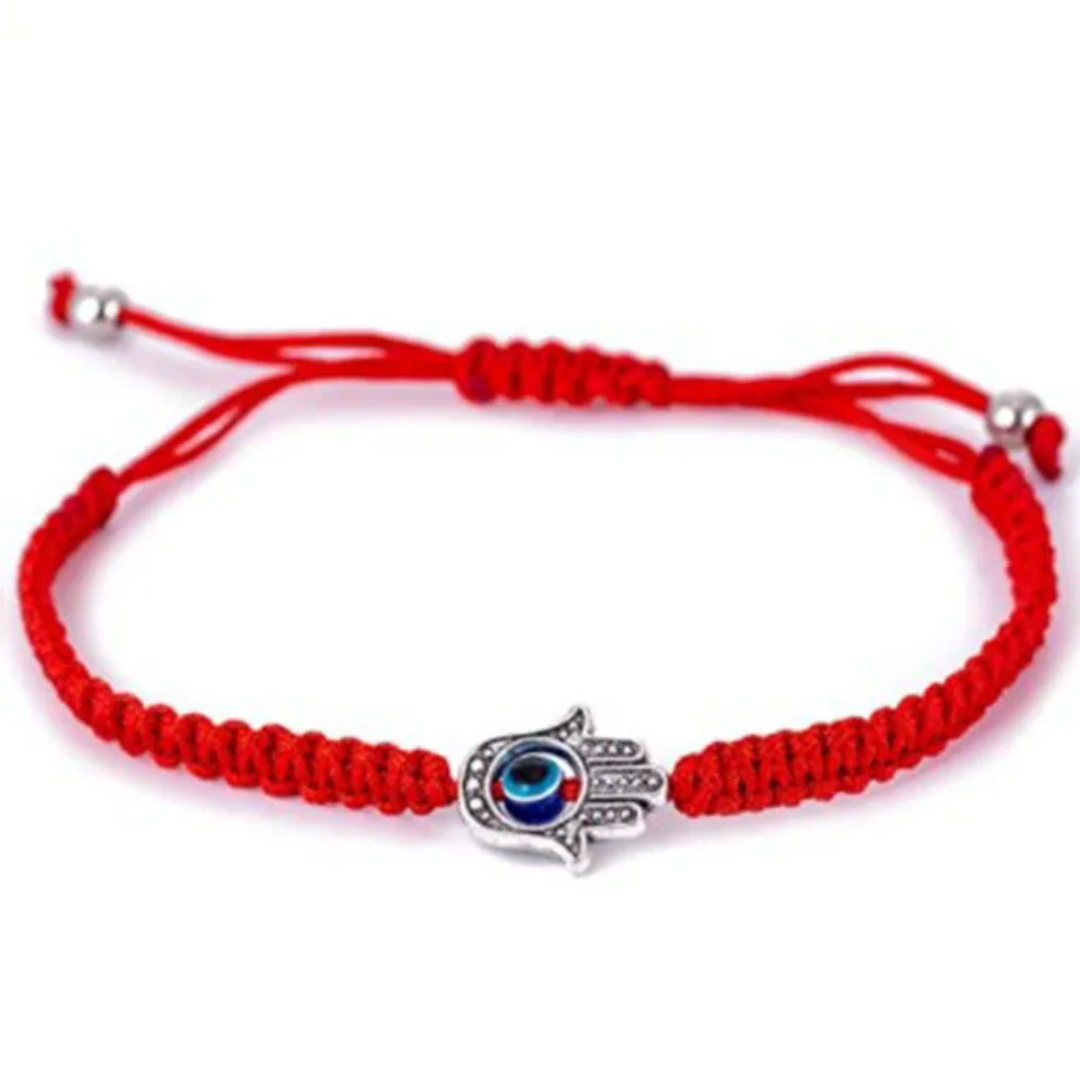 flavouredlove Fashion Devil's Eye Palm Rope Knitting Unisex adjustable Bracelets anklet, Red - FLA1065