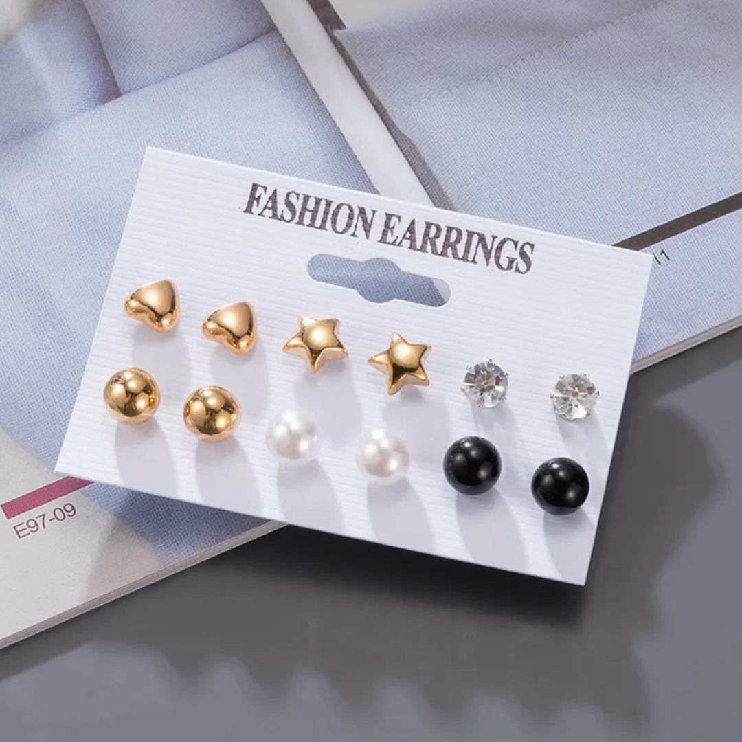 flavouredlove 6 pairs studs for trendy look for women and girls - FLA1069