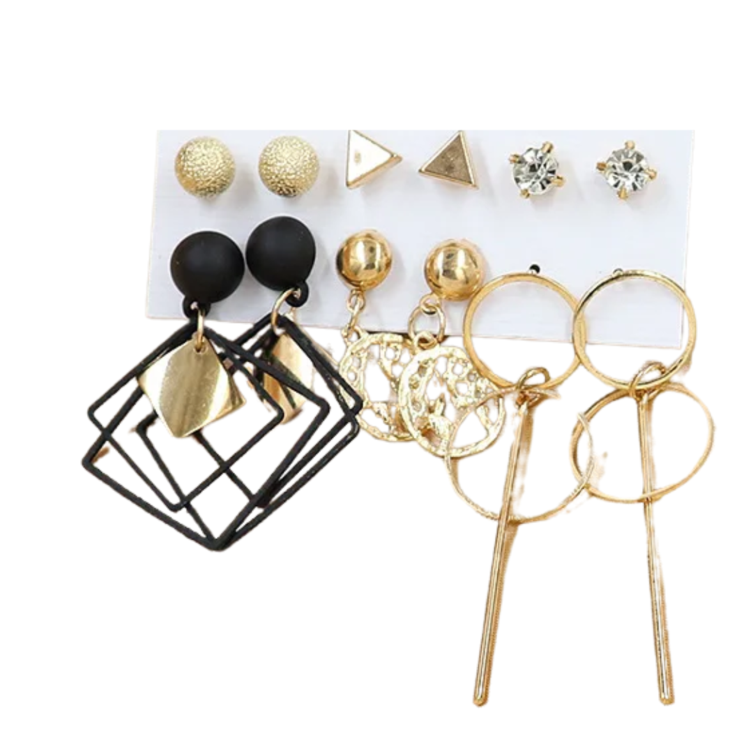 flavouredlove 6 pairs celebrity inspired style trendy fashion earrings for women and girls - FLA1073