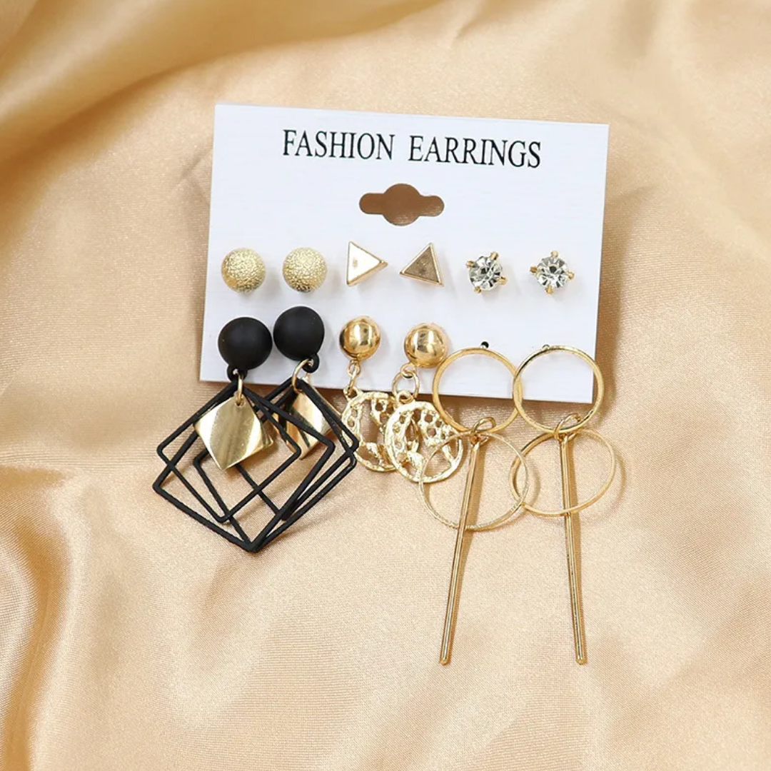 flavouredlove 6 pairs celebrity inspired style trendy fashion earrings for women and girls - FLA1073