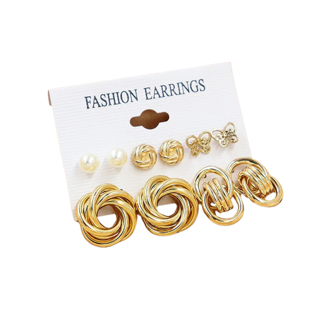 flavouredlove 6 pairs classic trending earrings for women and girls -FLA1074