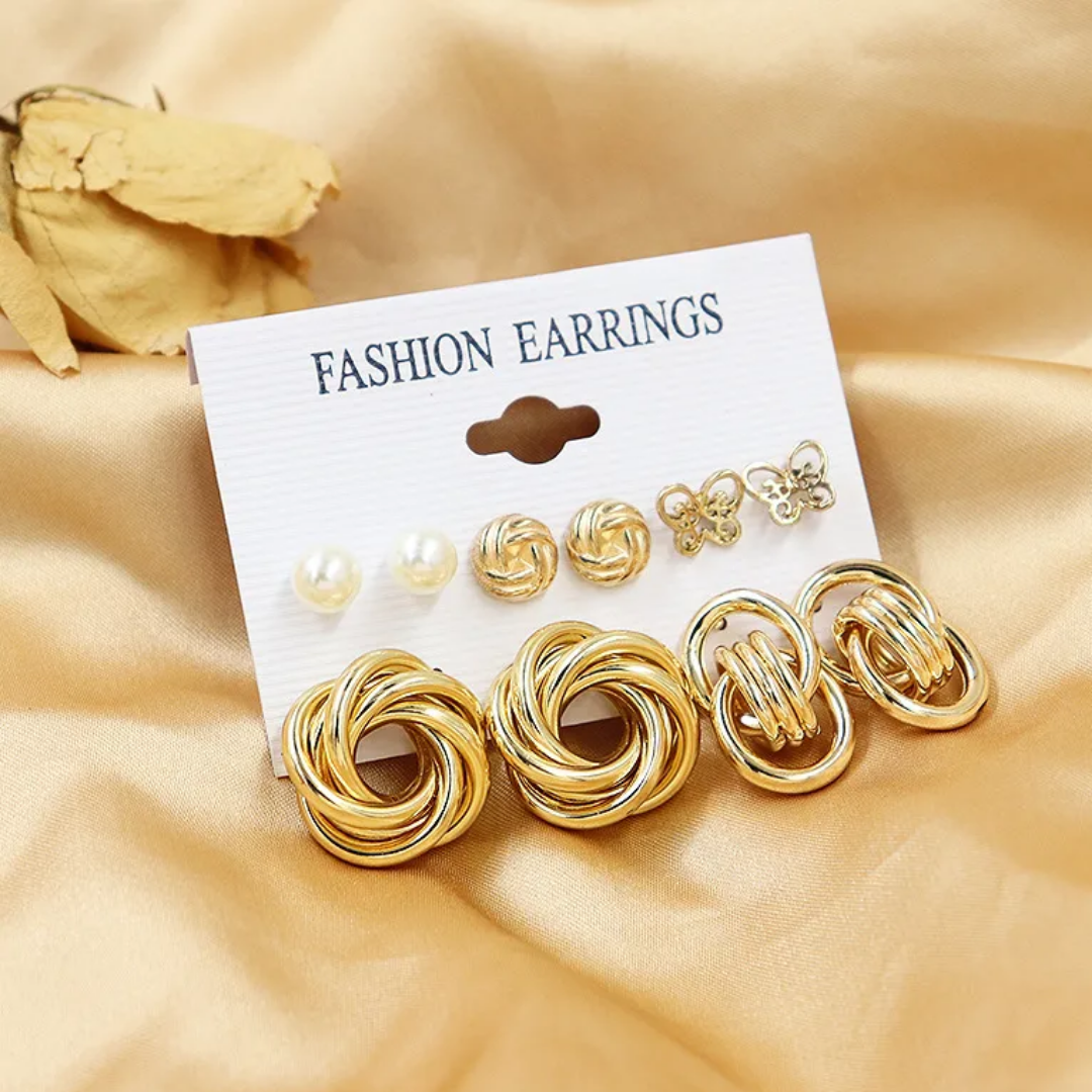 flavouredlove 6 pairs classic trending earrings for women and girls -FLA1074