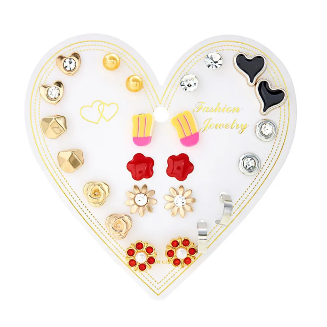 flavouredlove 12 pairs fashion trendy Imitation earings set for women and girls - FLA1080