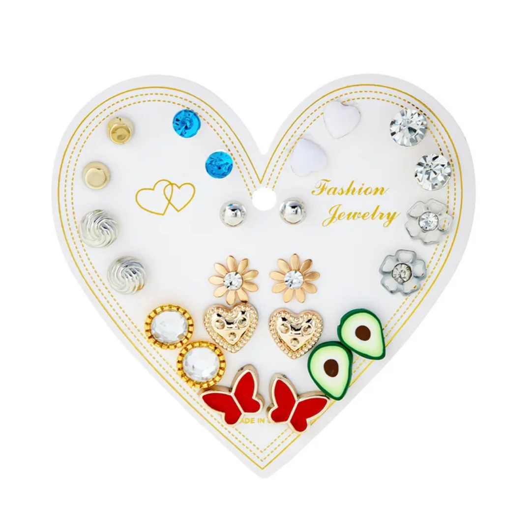 flavouredlove 12 pairs classic trending earrings for women and girls - FLA1081