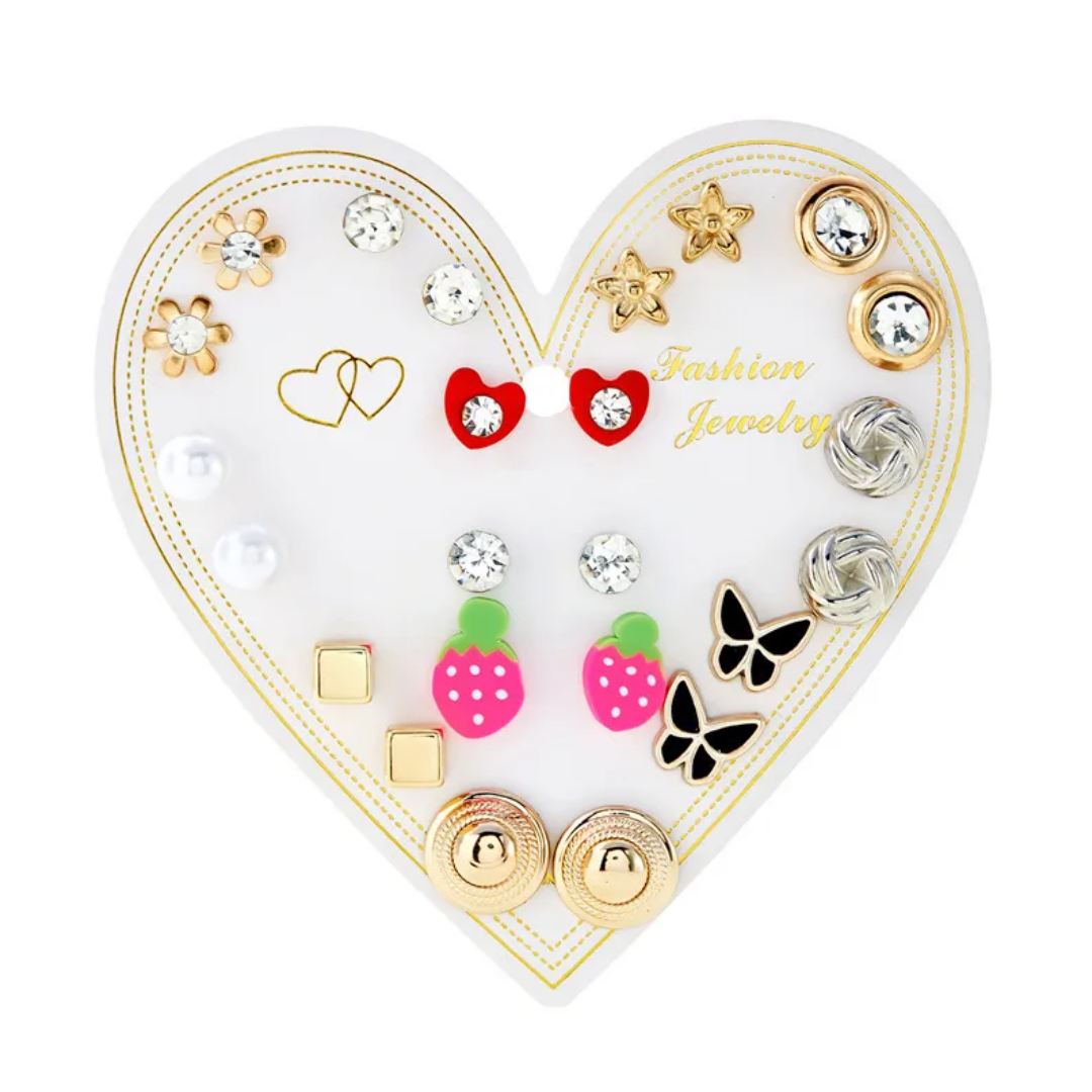 flavouredlove 12 pairs classic trending earrings for women and girls - FLA1083