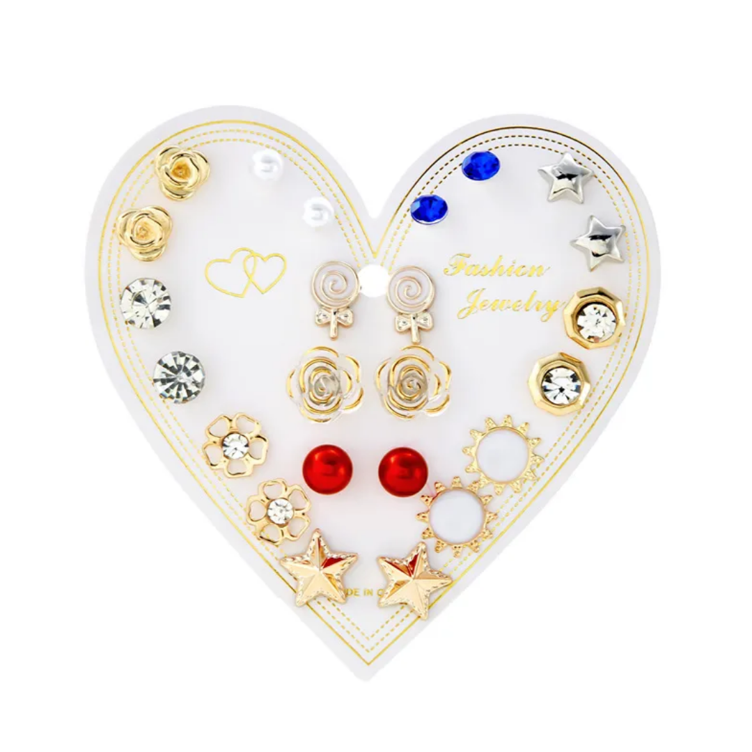 flavouredlove 12 pairs Earrings Combo Set Latest Stylish Earrings for Women and Girls - FLA1084