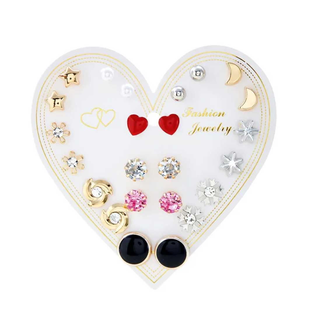 flavouredlove 12 pairs Casual Wear Studs for girls - FLA1086