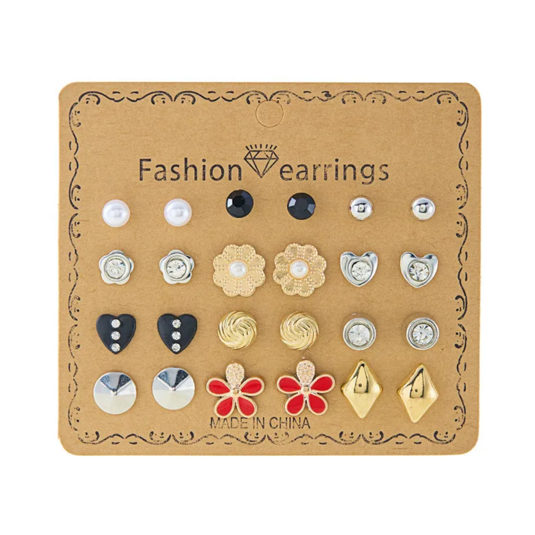 flavouredlove 12 pairs Stylish classic trending earrings for women and girls - FLA1090