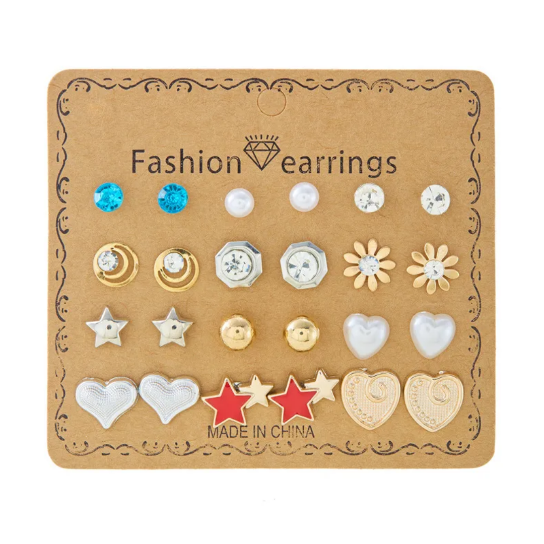 flavouredlove 12 pairs trending Contemporary Studs earrings for women - FLA1092
