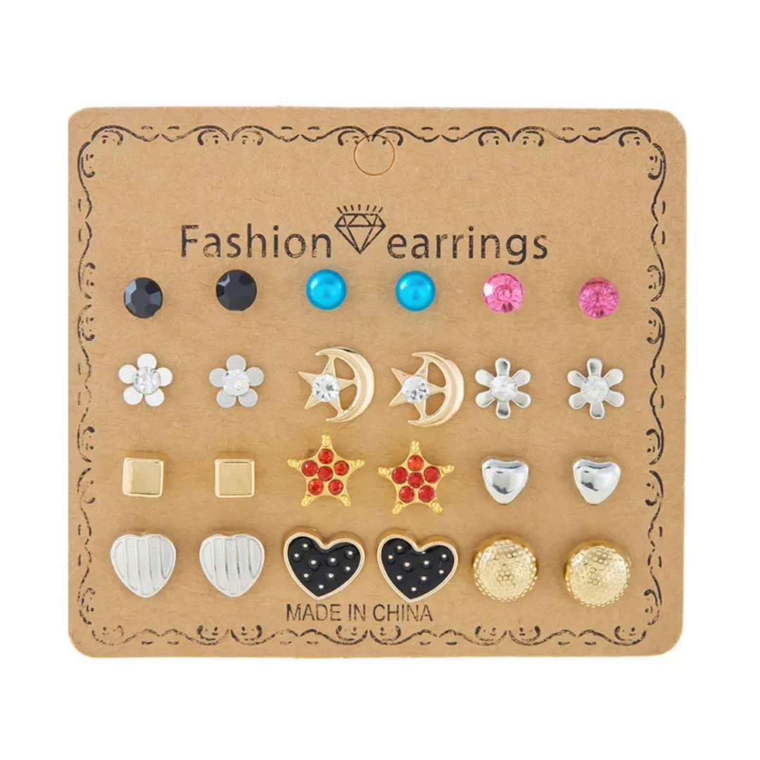flavouredlove 12 pairs Stylish classic trending earrings for women and girls - FLA1093