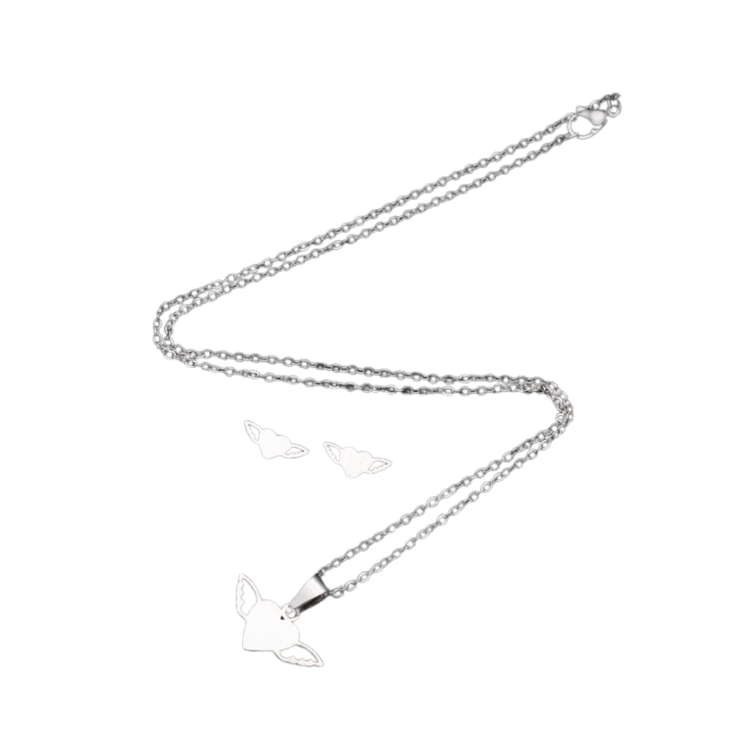 flavouredlove Jewelry Simple Style Heart Shape 201 Stainless Steel Plating Jewelry Set - FLA1105