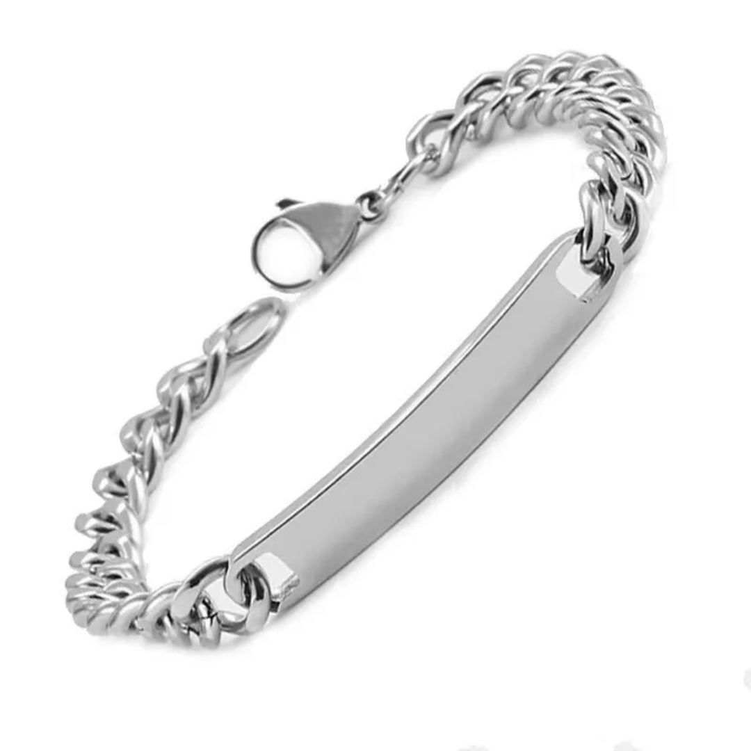 flavouredlove Customized / Personalized Stainless Steel Bracelet For Men And Women Hip Hop Cool Cuban Link Chain -Silver Color - FLA1011