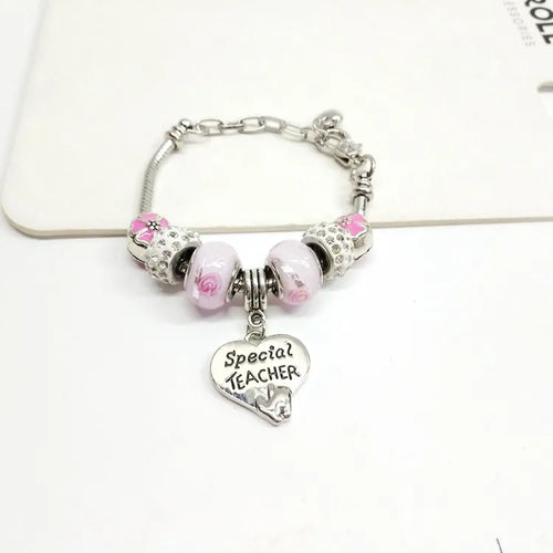 Ethnic Style Flowers Beading Bracelet for Adults with Electroplated Alloy and White Crystal Inlay