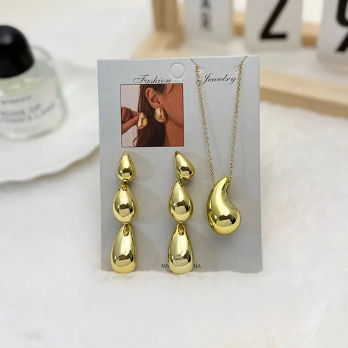Round Plastic Stud Earrings for Women, Electroplated Gold Plating, Simple Style, 2 Pieces Set