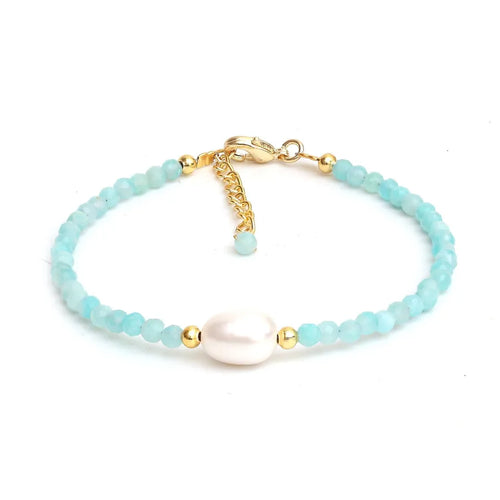 Round Beaded Chain Bracelet for Women in Brass with 18K Real Gold Plated Water Plating