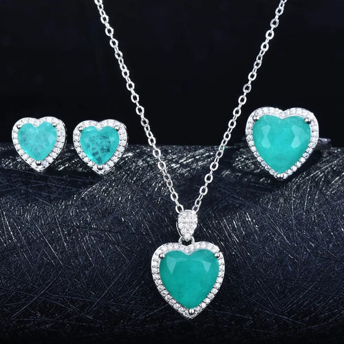 Copper Diamond Flower Artificial Gemstones Crystal Jewelry Sets