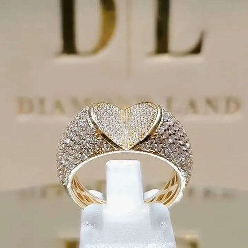 Fashion Heart Alloy Plating Artificial Gemstones Women'S Diamond Ring