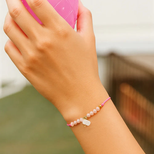 Luxurious Pink Crystal Bracelet Exquisite Woven Hand Rope Women's Unique Design Refreshing Fashion Accessory Elegant Jewelry