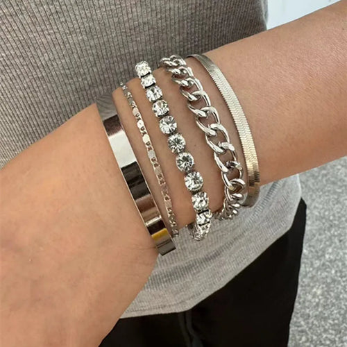 Classic Style Commute Geometric Alloy Cuban Link Chain Curb Chain snake chain Chain & Link Bracelets Wholesale