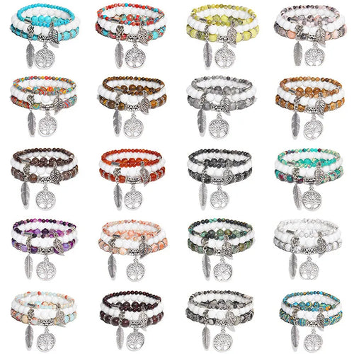 1 set streetwear geometric agate metal women's bracelets