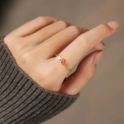 925 Sterling Silver Zircon Heart Shape Rings 925 Sterling Silver Rings