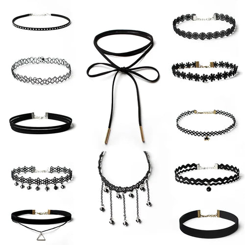 Fashion Flower Alloy velvet Lace Woven Chain Choker Wholesale