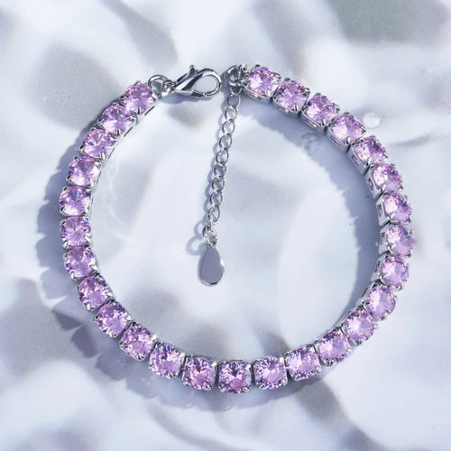 Copper Diamond Geometric Artificial Gemstones Crystal Bracelets