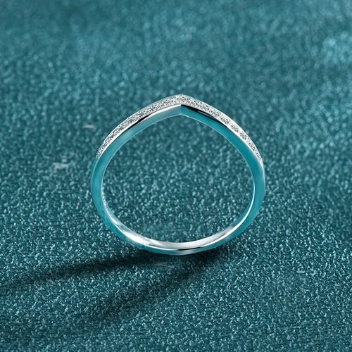 925 Sterling Silver Silver V-Shaped Ring Set Moissanite D Color Wedding Ring Jewelry Direct Supply