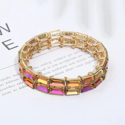 Fashionable Geometric Pattern Metal Bracelet Simple Electroplated Copper Bracelet For Women Elegant Minimalist Style Jewelry