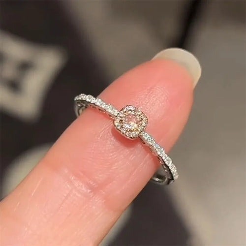 Sweet Cool Pink Sugar Ring Women's Fashion Light Luxury High-end Sense Stacked Adjustable Ring New Zircon Finger Ring