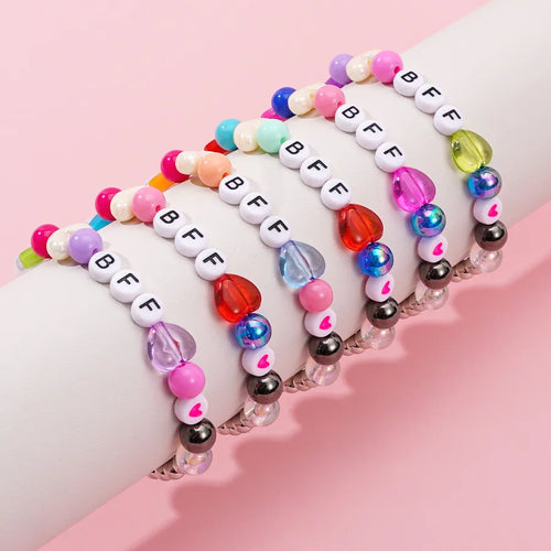 Bohemian Acrylic Beading Bracelet for Girls Featuring Luminous Seed Bead Inlay