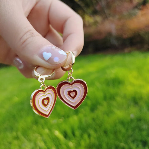 fashion heart shape alloy gold plated earrings