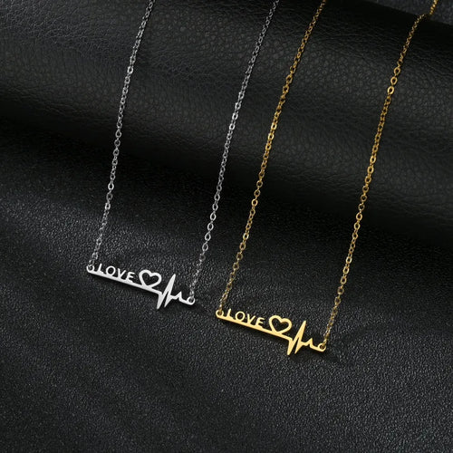 Wholesale Jewelry Letter 201 Stainless Steel Gold Plated Necklace