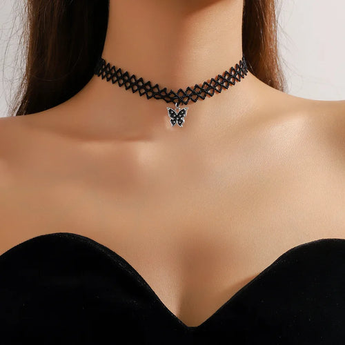 Gothic Vintage Style Spider Butterfly Lace Choker Halloween St. Patrick Independence Day Wholesale