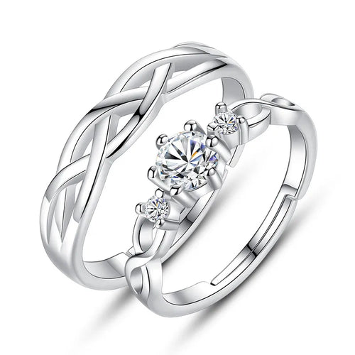 korean fashion fashion copper plated platinum zircon winding open ring