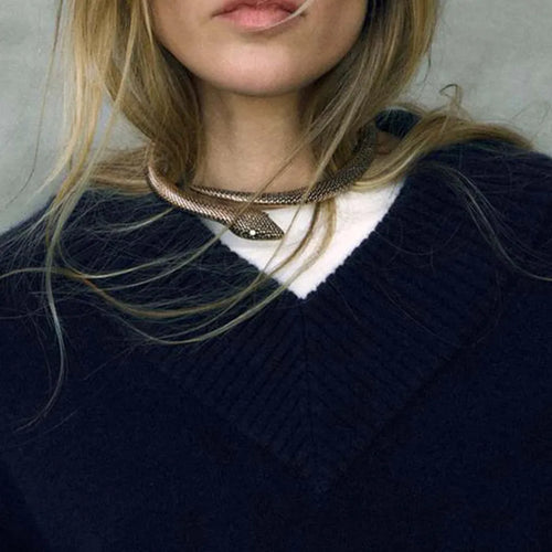Glam Luxurious Commute Snake Alloy Choker Wholesale