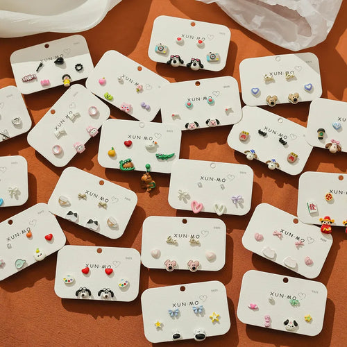 Fresh Cartoon Cute Silver Stud Earrings Women's New Personalized Small Animal Earrings Small Cute Earrings Collection