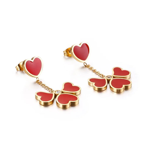 Heart Stainless Steel 18K Gold Plated Earrings