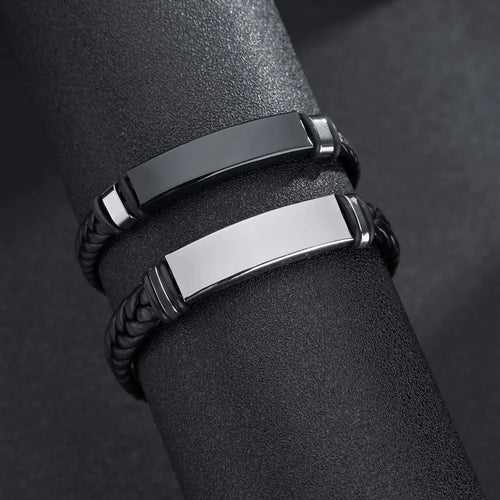 Streetwear Solid Color 201 Stainless Steel Plating Black Plated Men'S Bangle