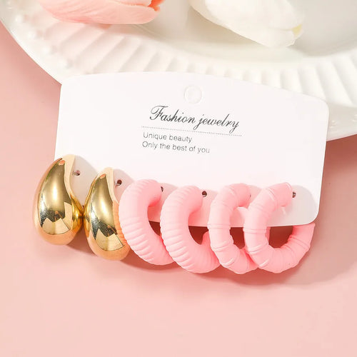 Versatile Sweet Fresh C-Shaped Waterdrop Earrings Soft Girl Exaggerated Ear Studs Polished Resin U-Shaped Jewelry Accessories