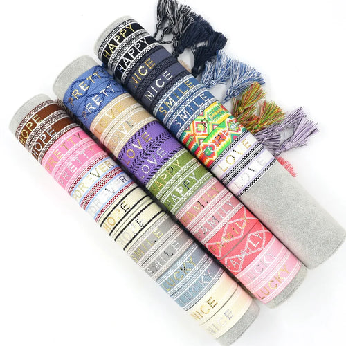 vacation ethnic style letter polyester wholesale bracelets