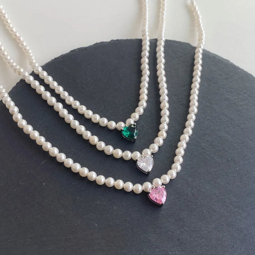 925 Sterling Silver Beaded Heart Shape Necklace