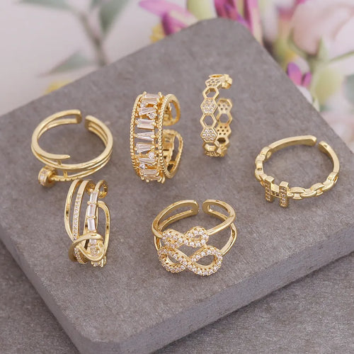 Fashion Metal Plating No Inlaid Women'S Diamond Ring