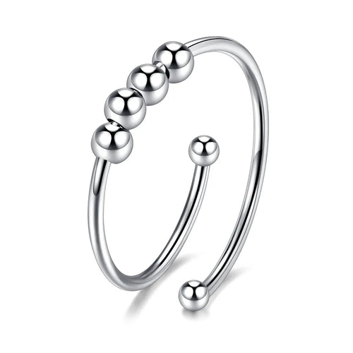 Simple Style Gold Brass Spiral Open Ring for Unisex Featuring Rotatable Craftsmanship