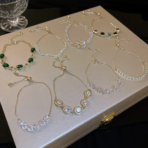Zircon diamond-encrusted girlfriends bracelet summer women's high-end light luxury temperament bracelet niche design jewelry wholesale