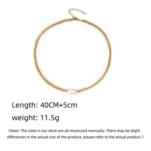 1 piece fashion round freshwater pearl copper plating necklace