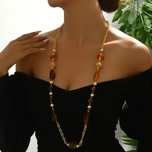 Vintage Style Exaggerated Sweet Geometric Acrylic Iron Wholesale Necklace
